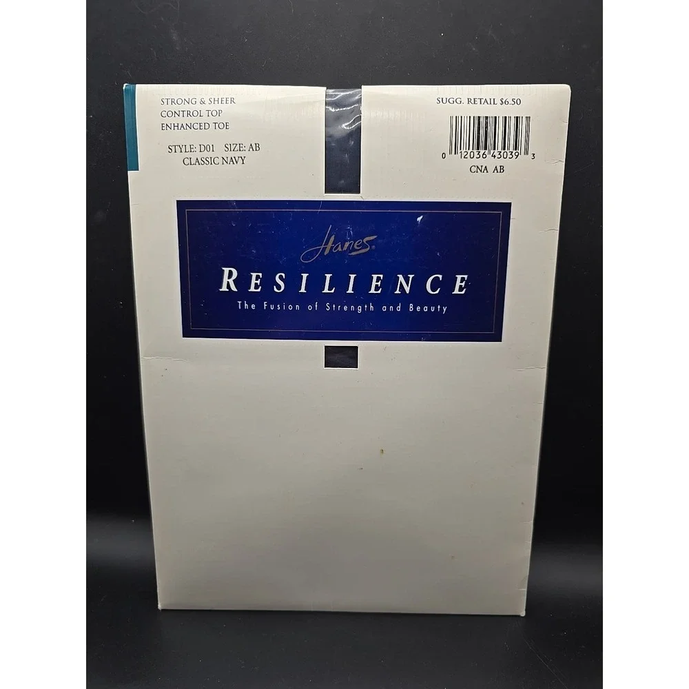 Hanes Resilience‎ Pantyhose Size AB Classic Navy Control Top Style New